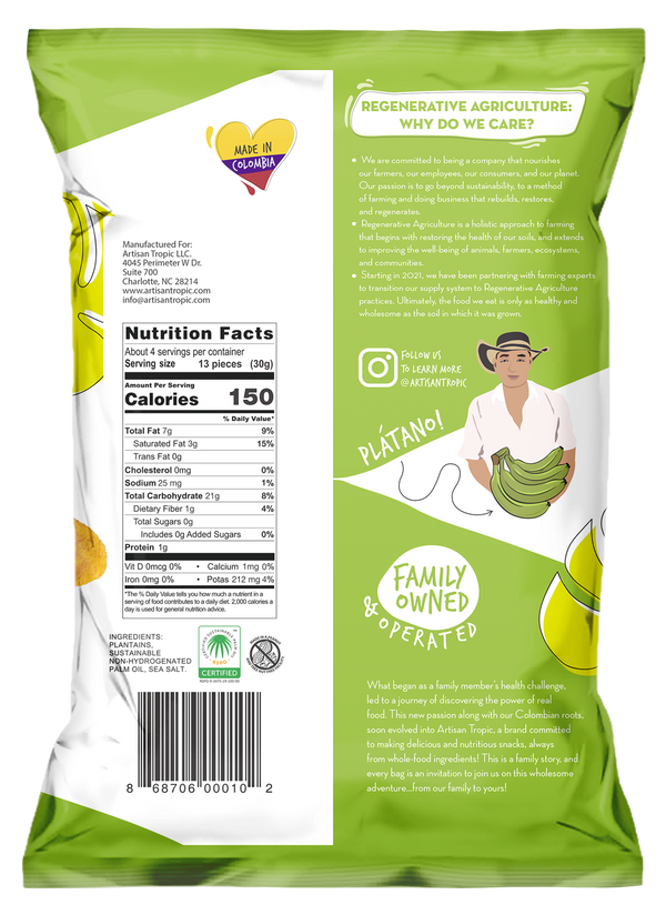 Back of Bag 4.5 oz Sea Salt Plantain Strips